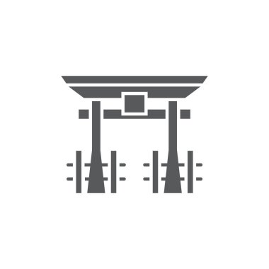 Torii kapı vektör simgesi beyaz arkaplanda izole edilmiş Japon simgesi