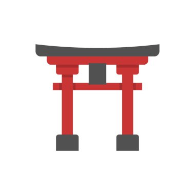 Torii kapı vektör simgesi beyaz arkaplanda izole edilmiş Japon simgesi