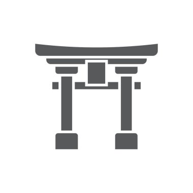 Torii kapı vektör simgesi beyaz arkaplanda izole edilmiş Japon simgesi