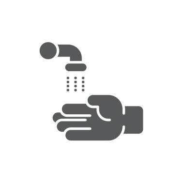 Beyaz arkaplanda izole edilmiş eller vektör simgesini yıka