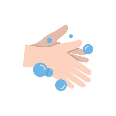 Beyaz arkaplanda izole edilmiş eller vektör simgesini yıka