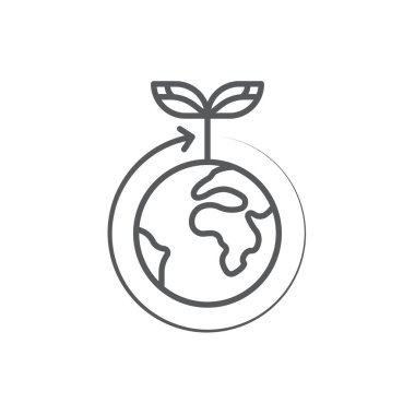 Beyaz arkaplanda Dünya ekoloji vektör simgesi izole