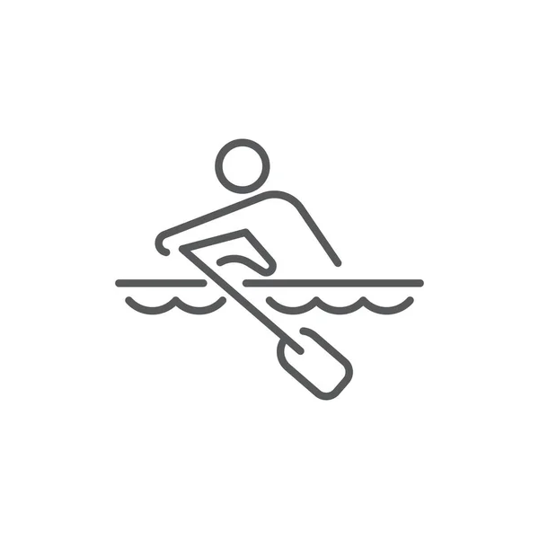 Rowing Sport Training Vector Icon Symbol Isolated White Background — Stock Vector