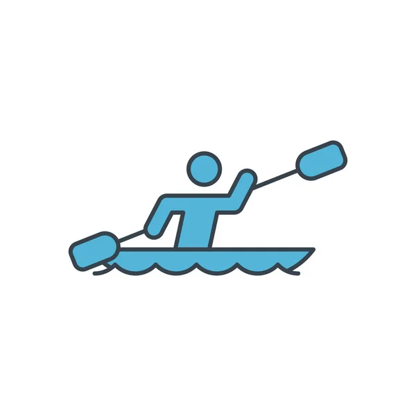 Symbole Icône Vecteur Entraînement Sportif Aviron Isolé Sur Fond Blanc — Image vectorielle