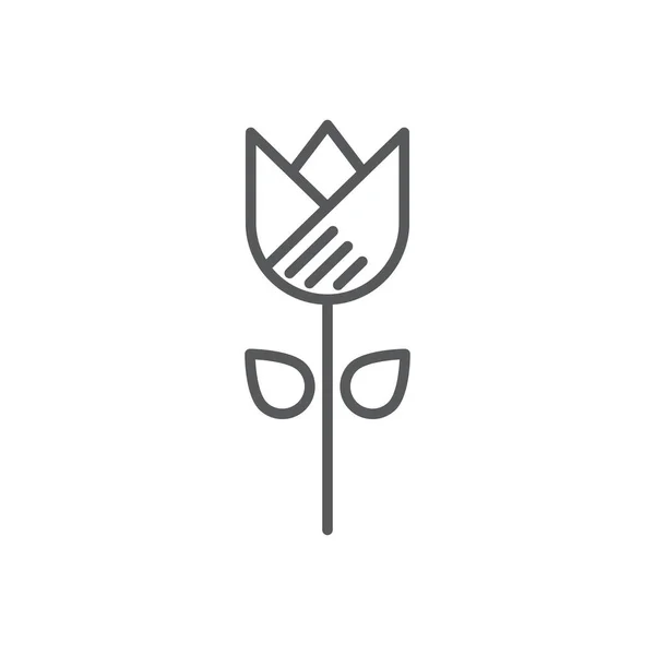 在白色背景上孤立的郁金香花矢量符号 — 图库矢量图片