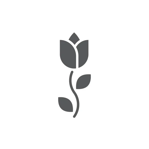 Tulp Bloem Vector Symbool Geïsoleerd Witte Achtergrond — Stockvector