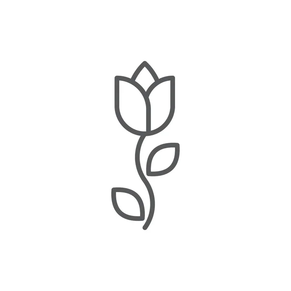 Tulp Bloem Vector Symbool Geïsoleerd Witte Achtergrond — Stockvector