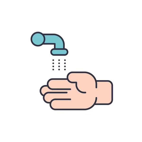 Wash Hands Vector Icon Symbol Isolated White Background — Stock Vector