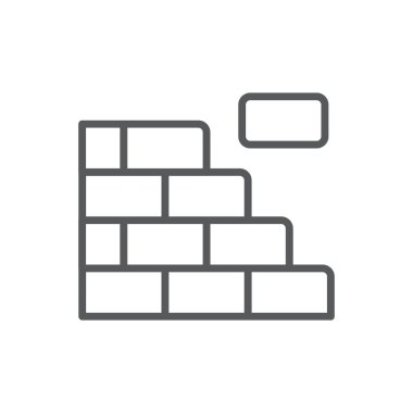 Beyaz arkaplanda izole edilmiş duvar vektörü simgesini engelle