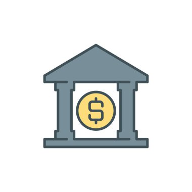 Beyaz arkaplanda banka oluşturma vektör simgesi izole