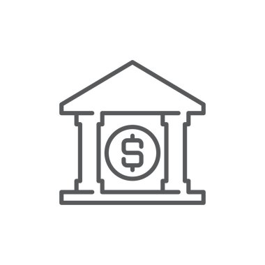 Beyaz arkaplanda banka oluşturma vektör simgesi izole