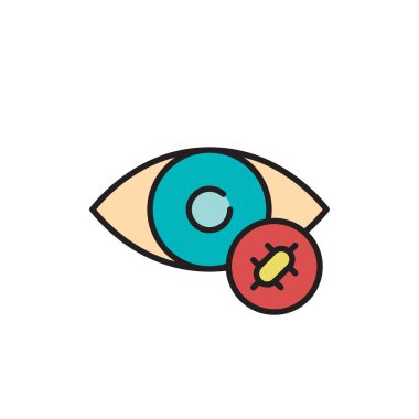 Alerjik reaksiyon ağlama vektör simgesi gözü beyaz arkaplanda izole