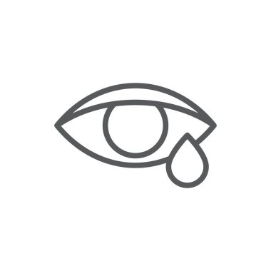 Alerjik reaksiyon ağlama vektör simgesi gözü beyaz arkaplanda izole