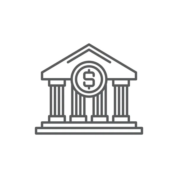 Bank Gebouw Vector Symbool Geïsoleerd Witte Achtergrond — Stockvector