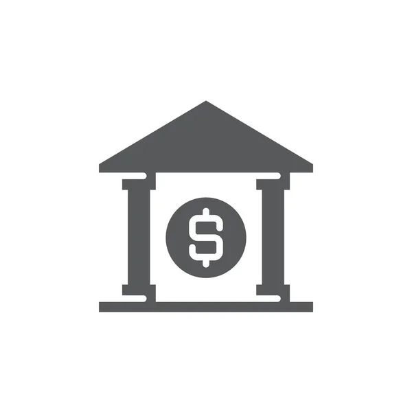 Bank Gebouw Vector Symbool Geïsoleerd Witte Achtergrond — Stockvector