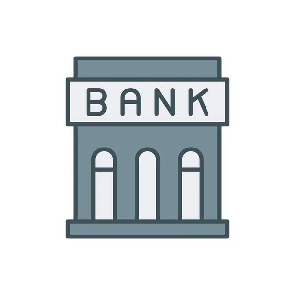 Bank Gebouw Vector Symbool Geïsoleerd Witte Achtergrond — Stockvector