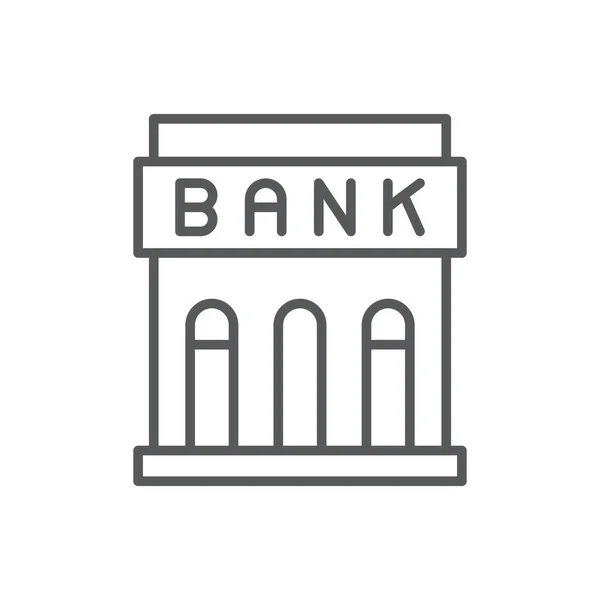 Bank Gebouw Vector Symbool Geïsoleerd Witte Achtergrond — Stockvector