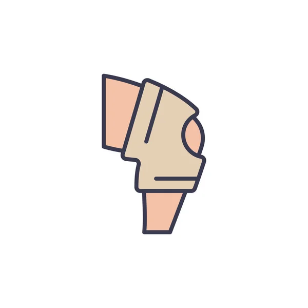 Bandaged Knee Vector Icon Symbol Isolated White Background — Stock Vector
