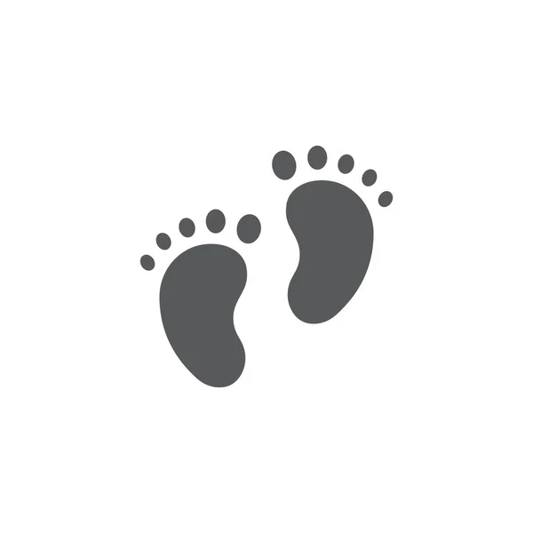 Baby Fotavtryck Vektor Symbol Barn Isolerad Vit Bakgrund — Stock vektor