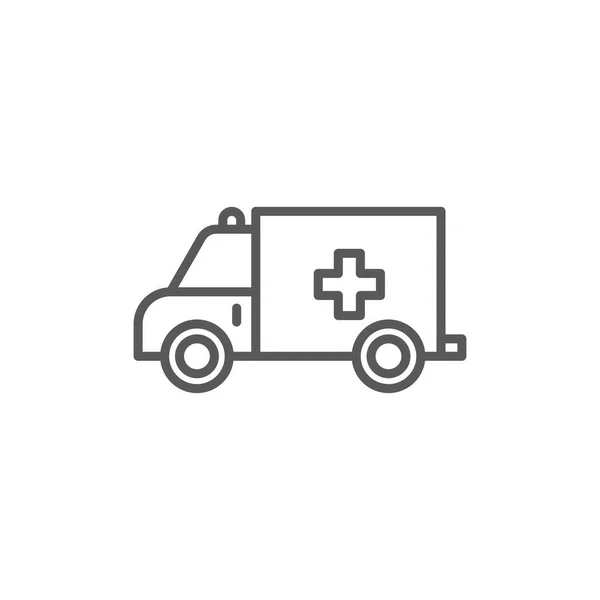 白い背景に隔離された救急車トラックのベクトルアイコンの医療 — ストックベクタ