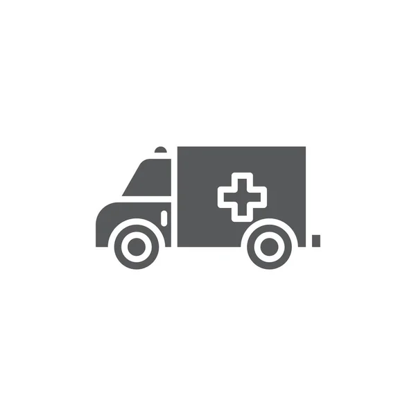 Ambulance Truck Vector Symbool Medisch Geïsoleerd Witte Achtergrond — Stockvector