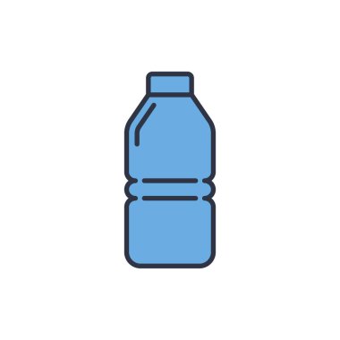 Beyaz arkaplanda izole edilmiş bir şişe su vektörü simgesi
