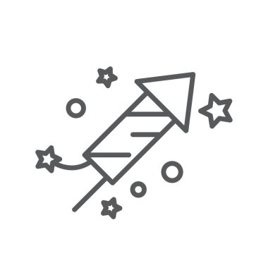 Beyaz arkaplanda izole edilmiş havai fişek vektör simgesi kutlaması