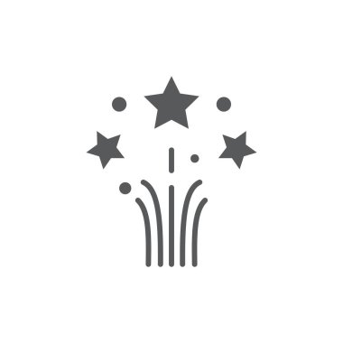 Beyaz arkaplanda izole edilmiş havai fişek vektör simgesi kutlaması