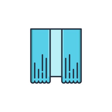 Beyaz arkaplanda izole edilmiş klasik perde vektör simgesi