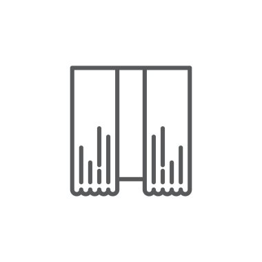 Beyaz arkaplanda izole edilmiş klasik perde vektör simgesi