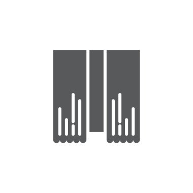 Beyaz arkaplanda izole edilmiş klasik perde vektör simgesi