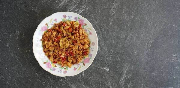 Pescado Rallado Salado Abon Alimento Tradicional Indonesio Hecho Puré Pescado —  Fotos de Stock