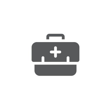 İlk yardım kiti vektör simgesi sağlığı beyaz arkaplanda izole edildi