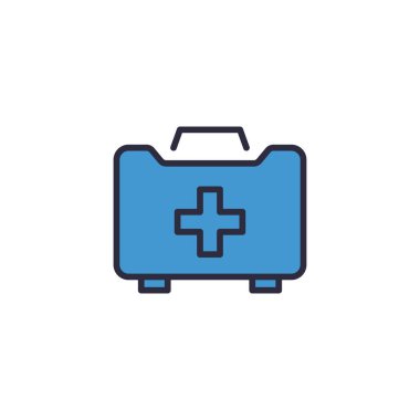 İlk yardım kiti vektör simgesi sağlığı beyaz arkaplanda izole edildi