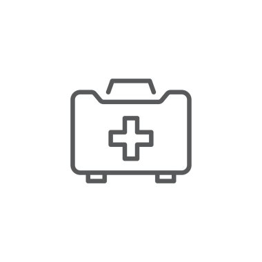 İlk yardım kiti vektör simgesi sağlığı beyaz arkaplanda izole edildi