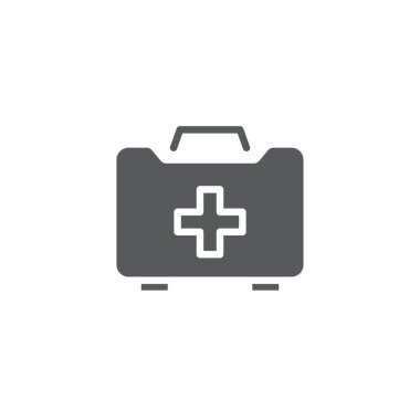 İlk yardım kiti vektör simgesi sağlığı beyaz arkaplanda izole edildi