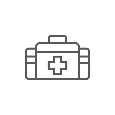 İlk yardım kiti vektör simgesi sağlığı beyaz arkaplanda izole edildi