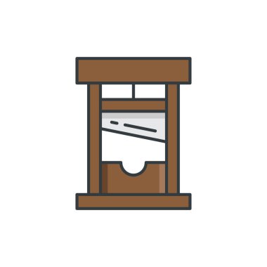 Beyaz arkaplanda izole edilmiş giyotin vektör simgesi