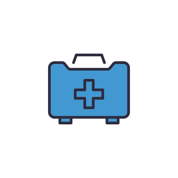 First Aid Kit Vector Icon Symbol Health Isolated White Background — Stock Vector