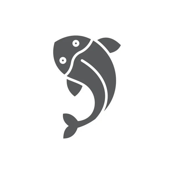 Beyaz Arkaplanda Izole Edilmiş Balık Vektör Simgesi — Stok Vektör