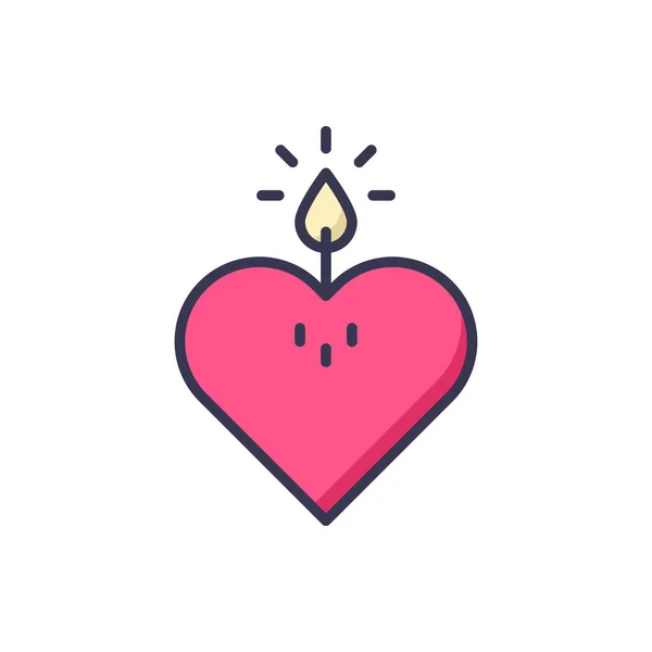 Καρδιά Κερί Διάνυσμα Σύμβολο Απομονωμένο Λευκό Φόντο — Διανυσματικό Αρχείο