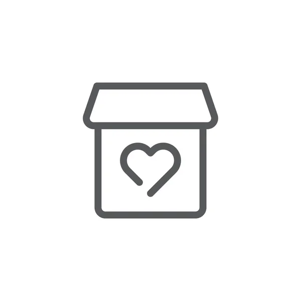 Casa Con Símbolo Icono Vector Corazón Aislado Sobre Fondo Blanco — Vector de stock