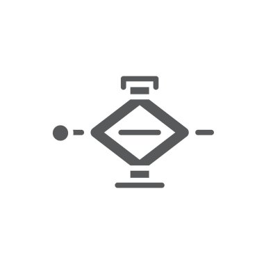 Beyaz arkaplanda izole edilmiş mekanik araba jack vektör simgesi