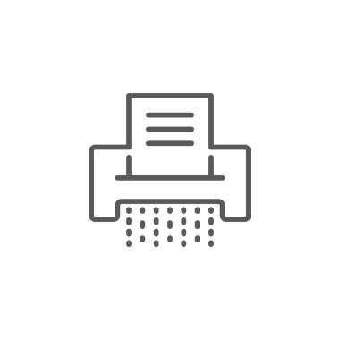 Kağıt belge parçalayıcı vektör simgesi beyaz arkaplan üzerinde izole