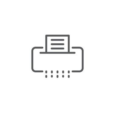 Kağıt belge parçalayıcı vektör simgesi beyaz arkaplan üzerinde izole