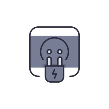 Beyaz arkaplanda izole edilmiş soket vektör simgesi