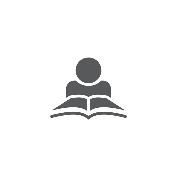 Menschen Lesen Buch Vektor Symbol Symbol Isoliert Auf Weißem Hintergrund — Stockvektor
