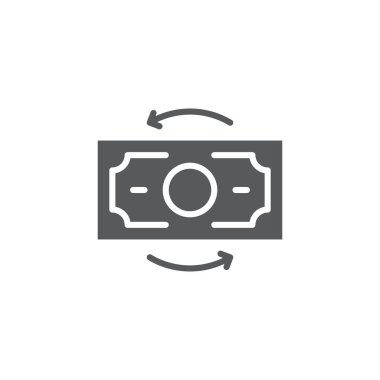 Beyaz arkaplanda izole edilmiş Dolar vektör simgesini tazele, takas et