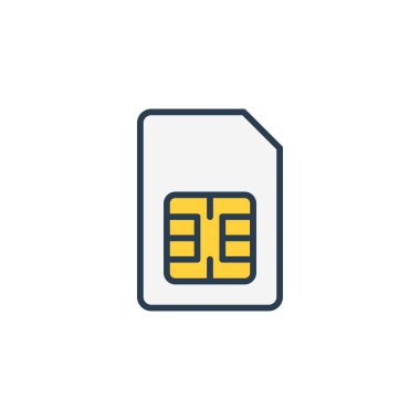 Sim kart vektör konsepti, beyaz arkaplanda izole edilmiş