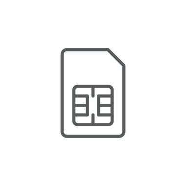 Sim kart vektör konsepti, beyaz arkaplanda izole edilmiş